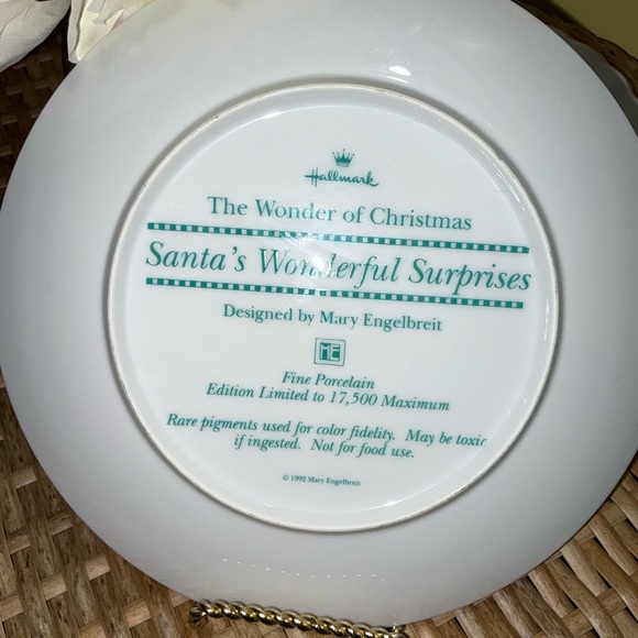 1992 Mary Engelbreit Hallmark Plate-The Wonder Of Christmas 🎅🏻 Fine Porcelain - Picture 11 of 16